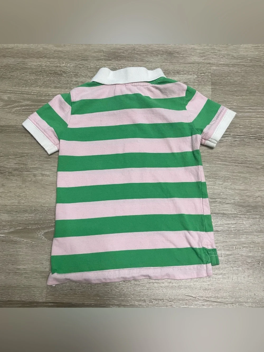 Lot Of 2 Janie and Jack Boys 12-18 Mth Short Sleeve Cotton Polo Green & Pink